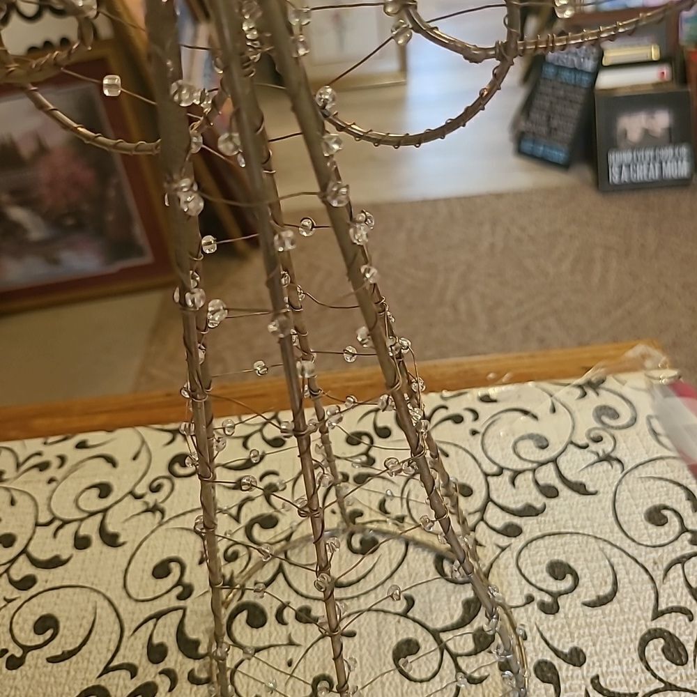 Wire Beaded Angel Tree Topper - Picture 3 of 7